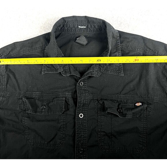 Dickies Mens XL Black Relaxed Fit Button Up Work Shirt Utility Durable Casual - Picture 6 of 14